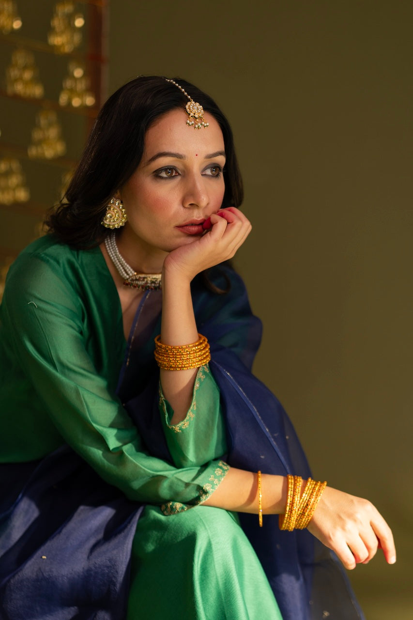 Green Emaan Chanderi Kurta Set