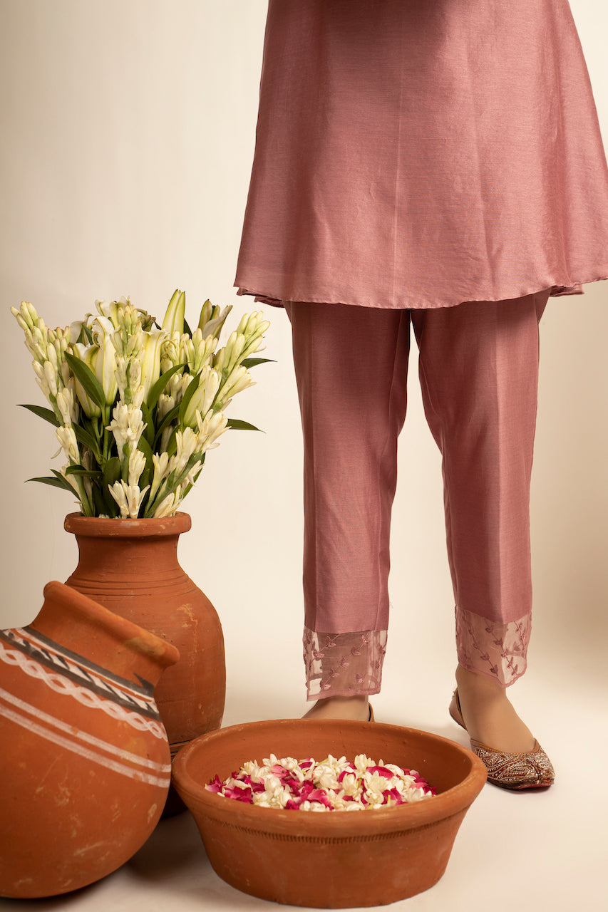 Pink Gauhar Chanderi Kurta And Pant Set