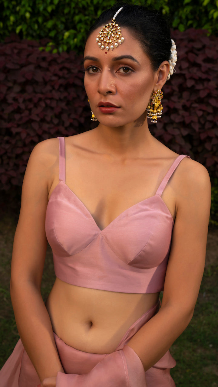 Pink Gulaab Embroidered Saree