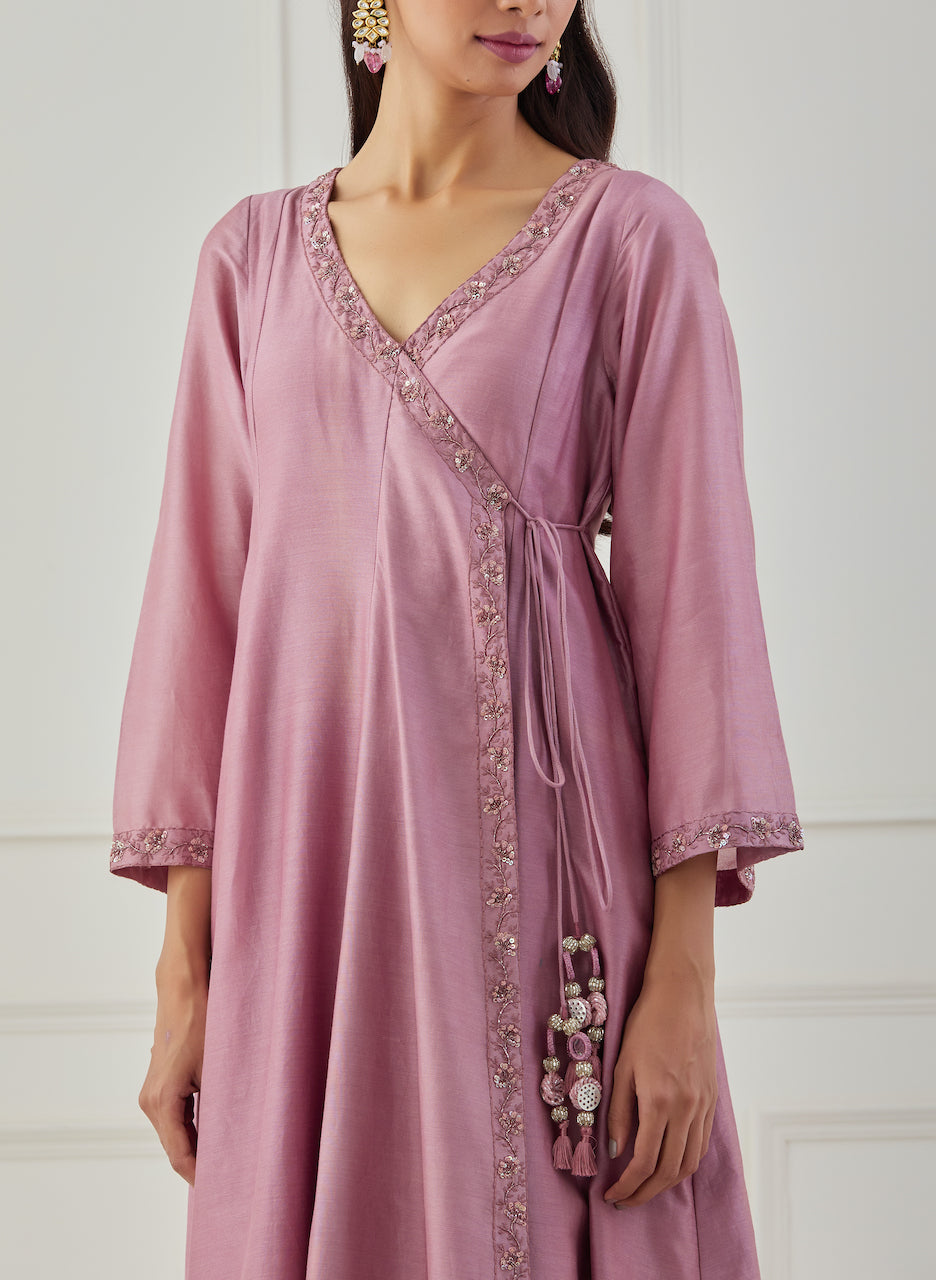 Pink Kamal Chanderi Kurta Pant Set